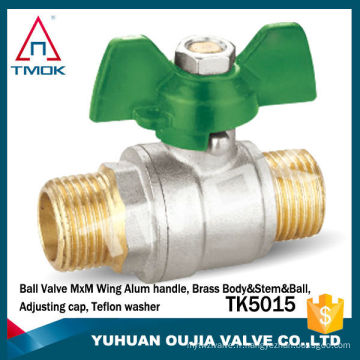 TMOK TK-5015 manuel robinet à tournant sphérique en laiton plein port dn15 pn40 filetage mâle papillon alu poignée yuhuan fabricant
